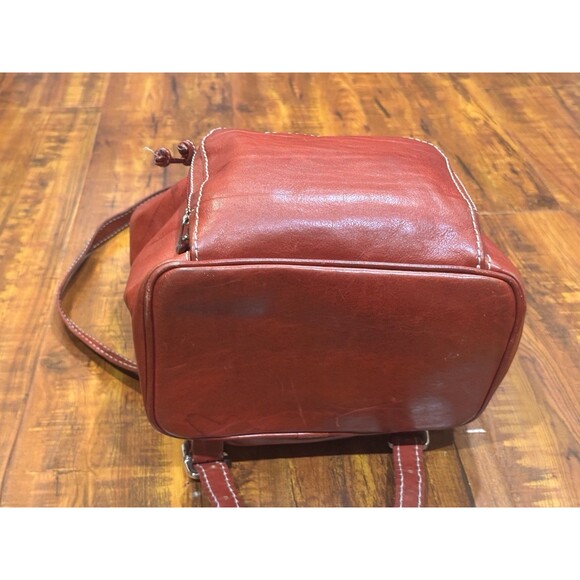 Tornabuoni Made in Italy Designer Red Leather Handbag Bag Backpack EUC